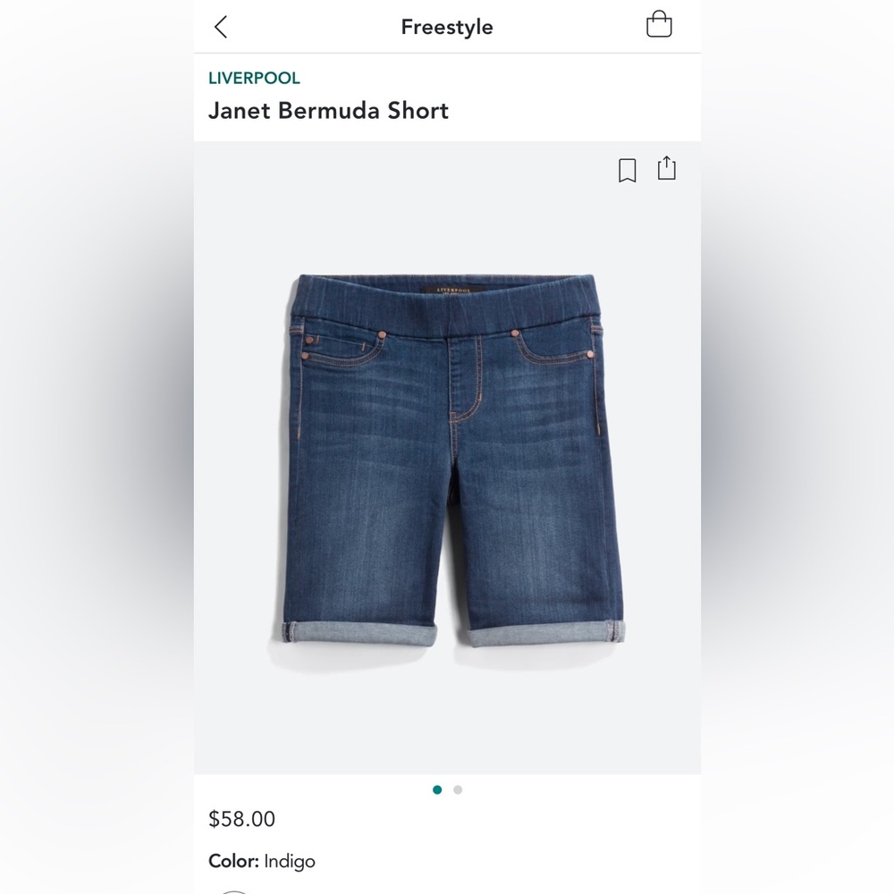 Liverpool Janet Bermuda Short Indigo Size 12